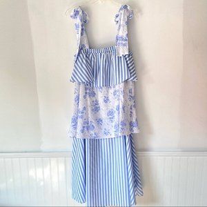 English Factory Mixed Print MIDI Dress